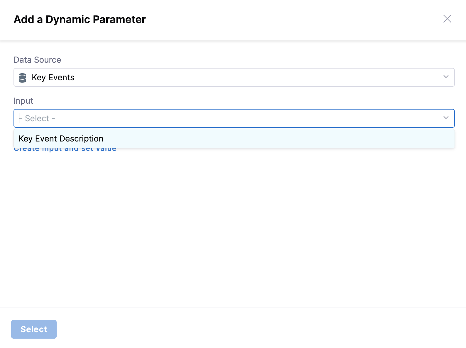 Key Event Dynamic Input